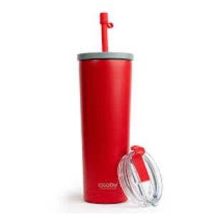 Asobu Ocean Vacuum Insulated Tumbler With Extra Lid Red Gray Monogrammed B New